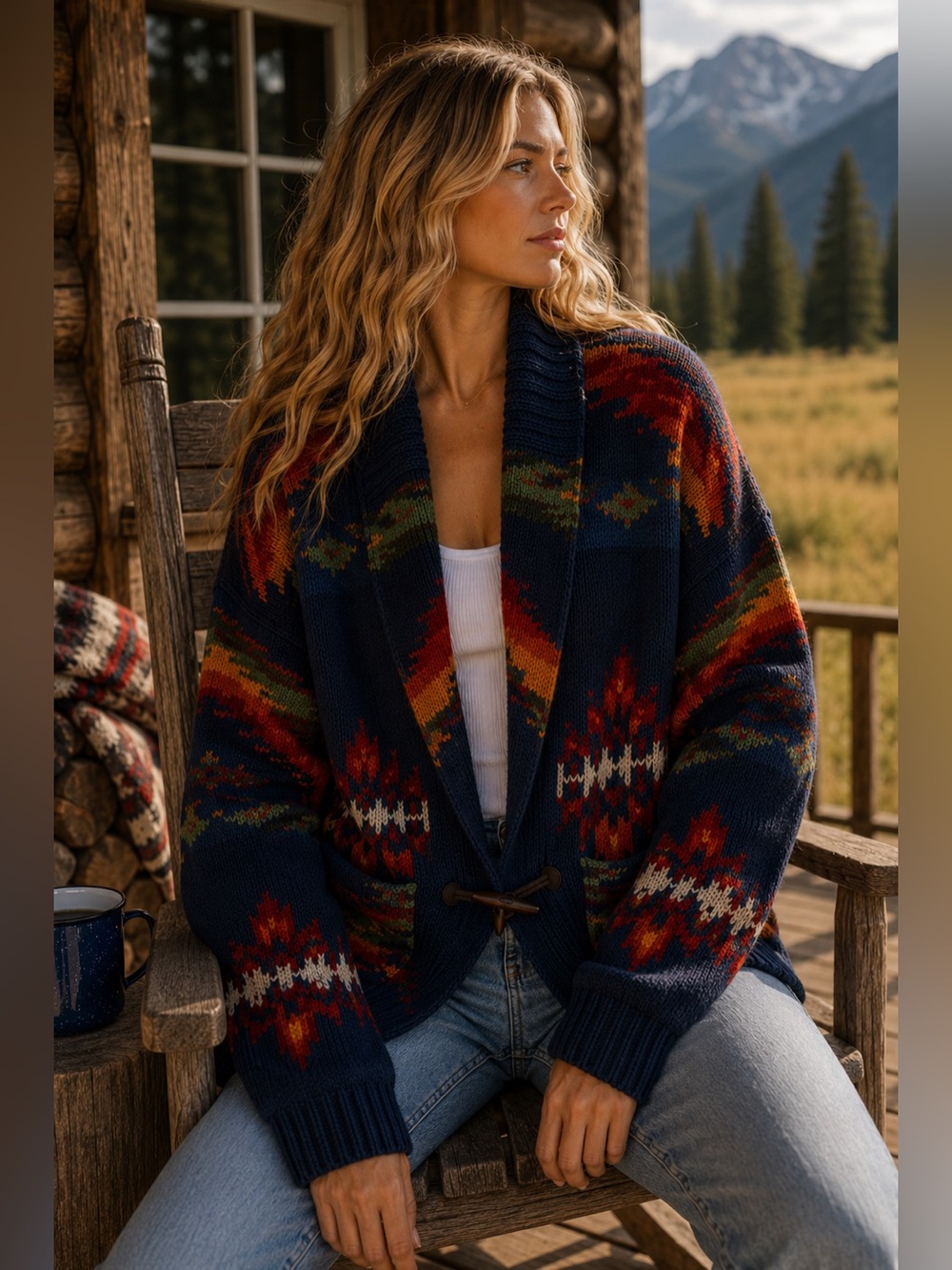 NWT Polo Ralph Lauren Limited Edition Southwestern Flag Toggle Cardigan XL - Picture 2 of 10